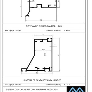 Sistema de Claraboya M24-Marco