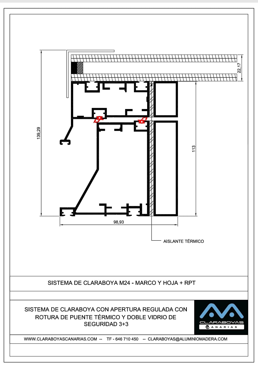Sistema de Claraboya Marco y Hoja + RPT